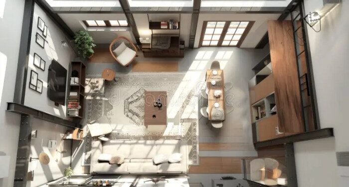 Interior Layout Demonstrating Creative Ways Stock Illustration ...